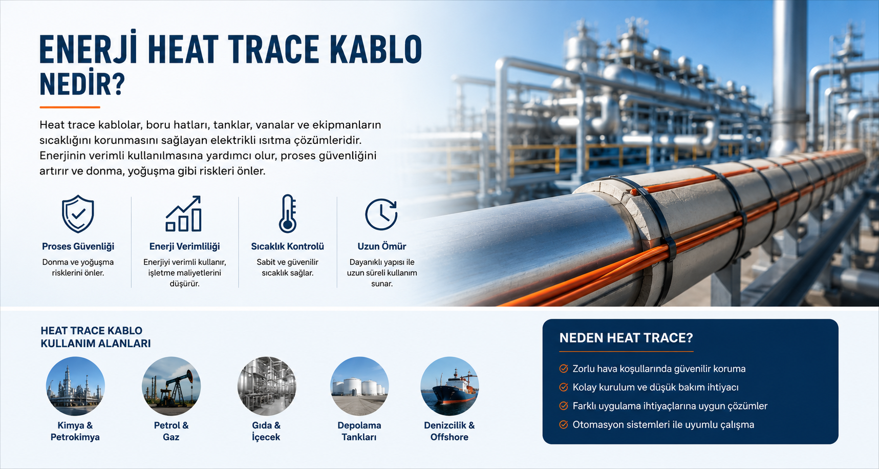 Isıtıcı KabloEnerji Santrallerinde Isıtıcı Kablo Sistemleri ile Enerji Verimliliği ve OPEX Optimizasyonu